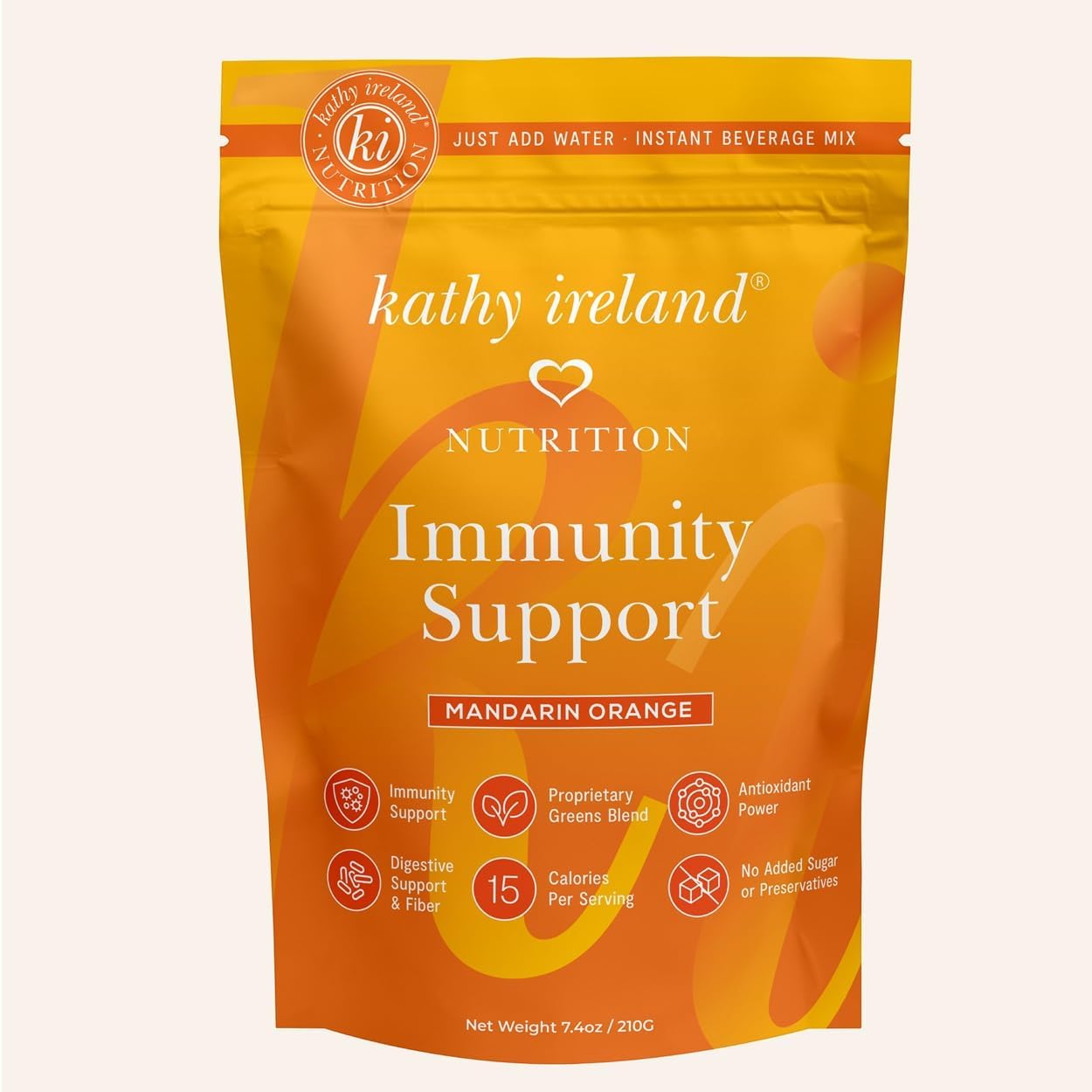 Mandarin Orange Immunity Support Beverage Powder Mix by kathy ireland Nutrition - 7.4 oz