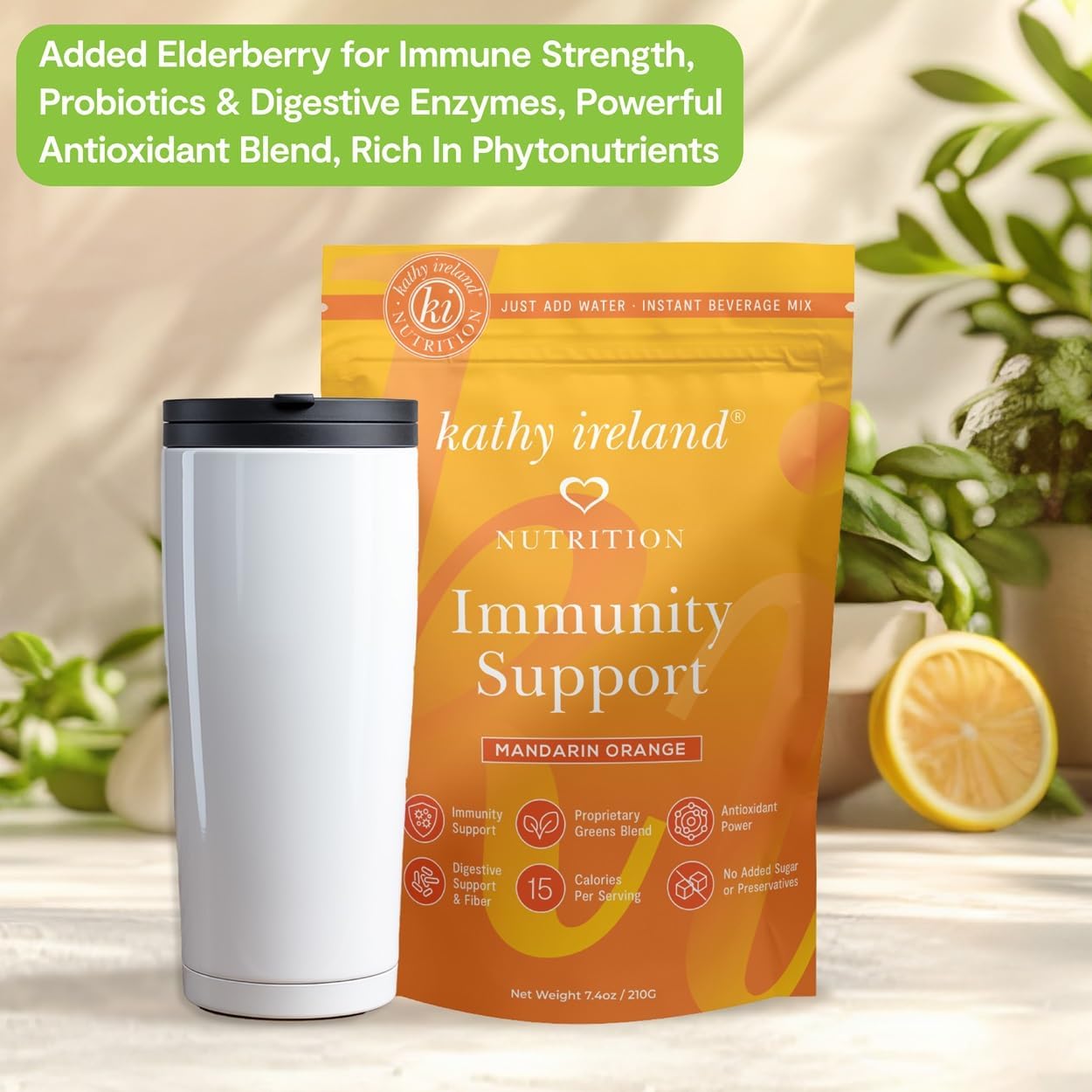 Mandarin Orange Immunity Support Beverage Powder Mix by kathy ireland Nutrition - 7.4 oz