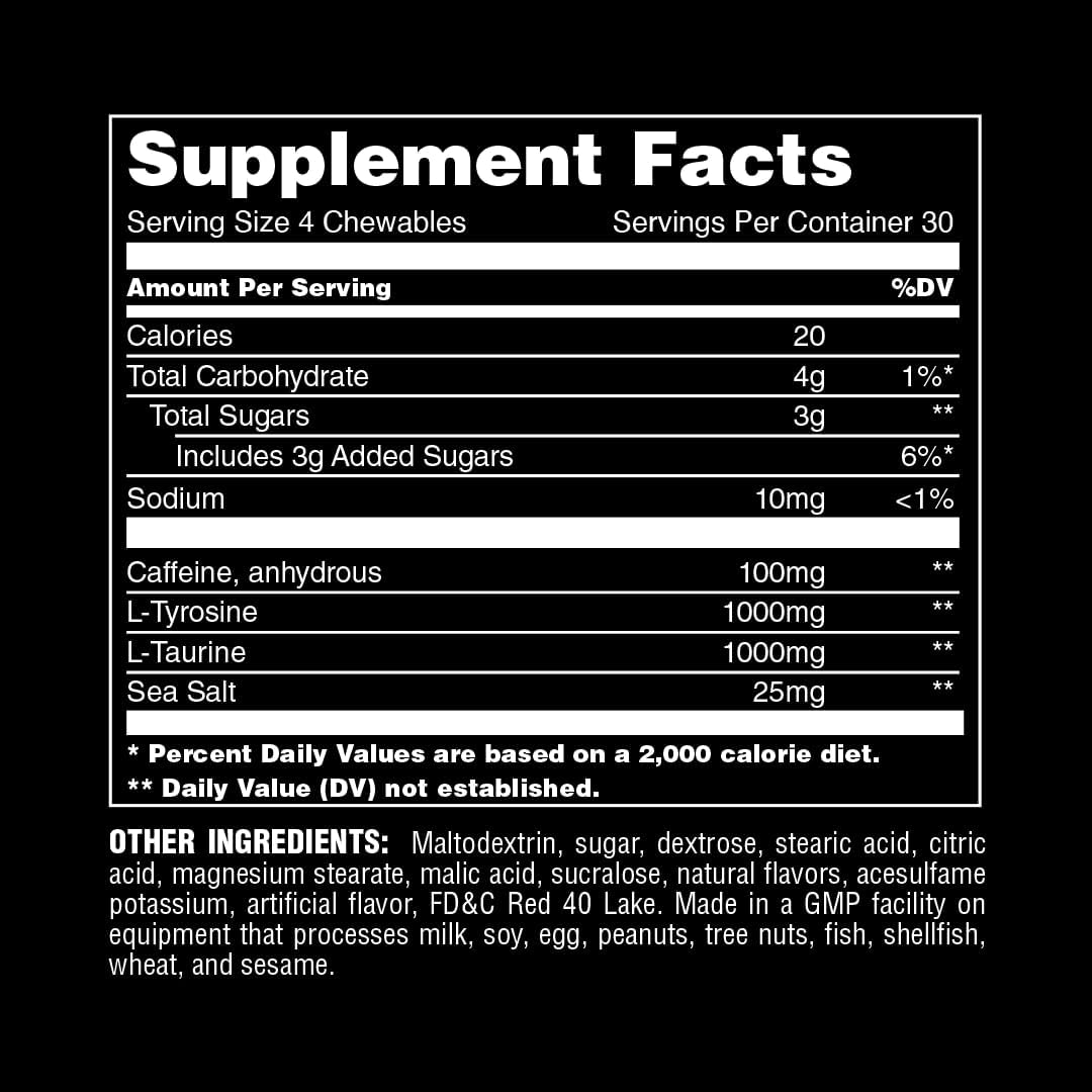 Mango Animal Energy Chews for Fast-Acting Focus and Pre-Workout Boost