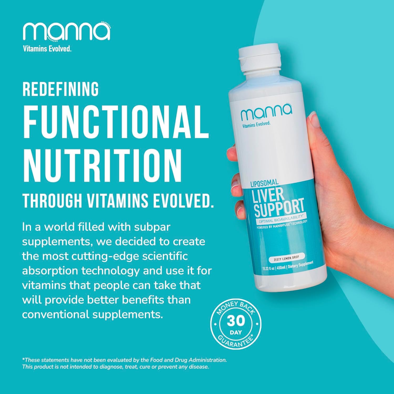 Manna Liposomal Liver Support Capsules - Liver Cleanse Detox & Repair Supplement for Women & Men