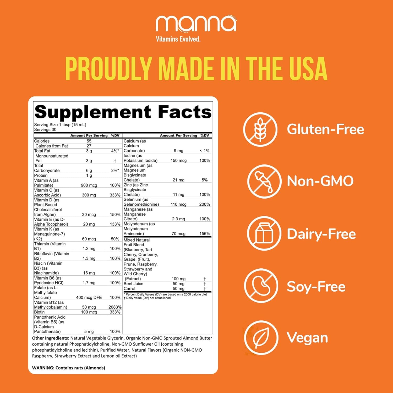 Manna Vitamins Liposomal Multivitamin - Daily Multivitamin with 20 Vitamins and Minerals - Boosts Immune System and Energy - 3 Pack