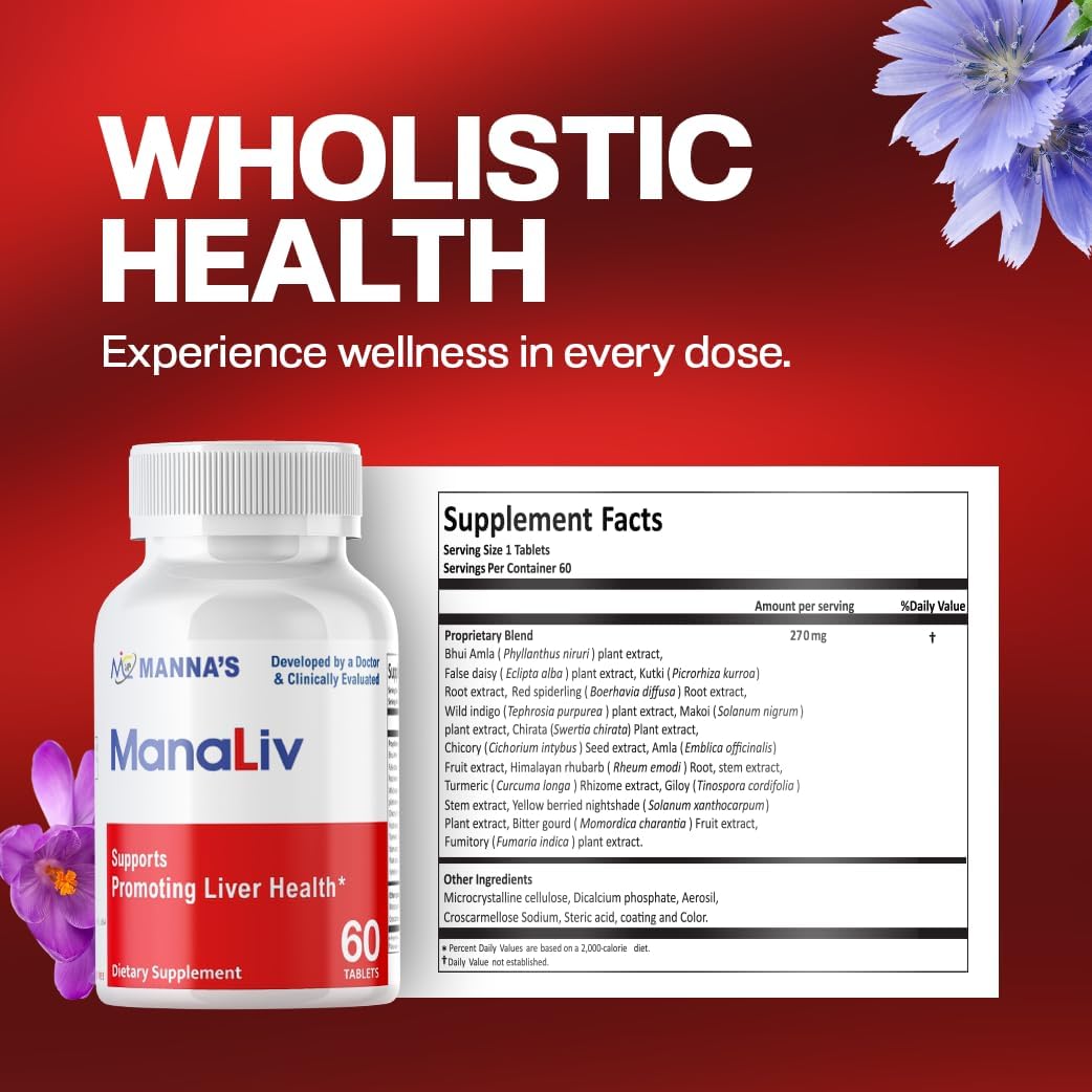 MannaLiv Liver Health Support Supplement - 60 Tablets by MIC Manna