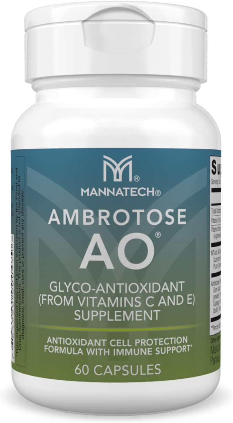 Mannatech Ambrotose AO Capsules - Vitamin C & E for Immune Support, Gluten-Free & Vegetarian-Friendly