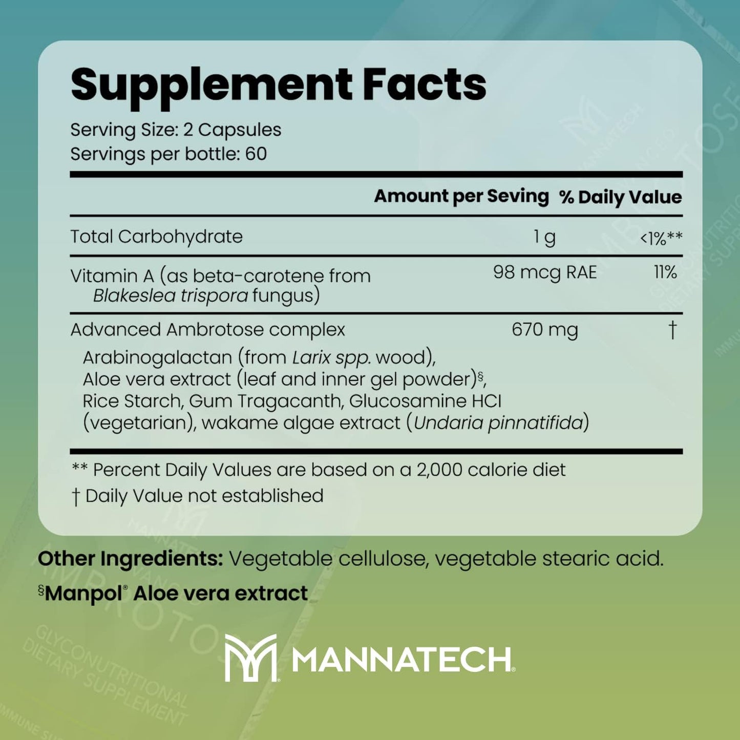 Mannatech Ambrotose Capsules - Advanced Formula with 120 Capsules