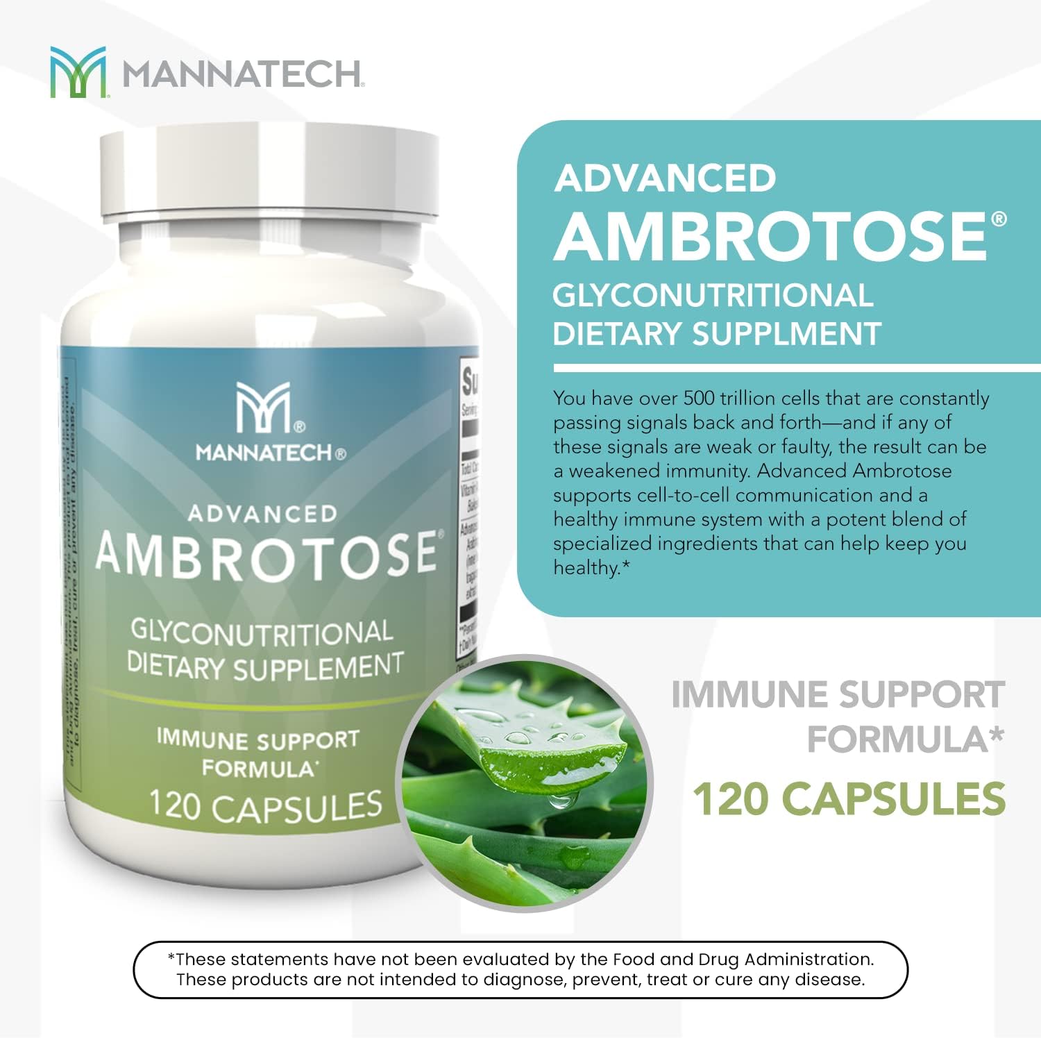 Mannatech Ambrotose Capsules - Advanced Formula with 120 Capsules