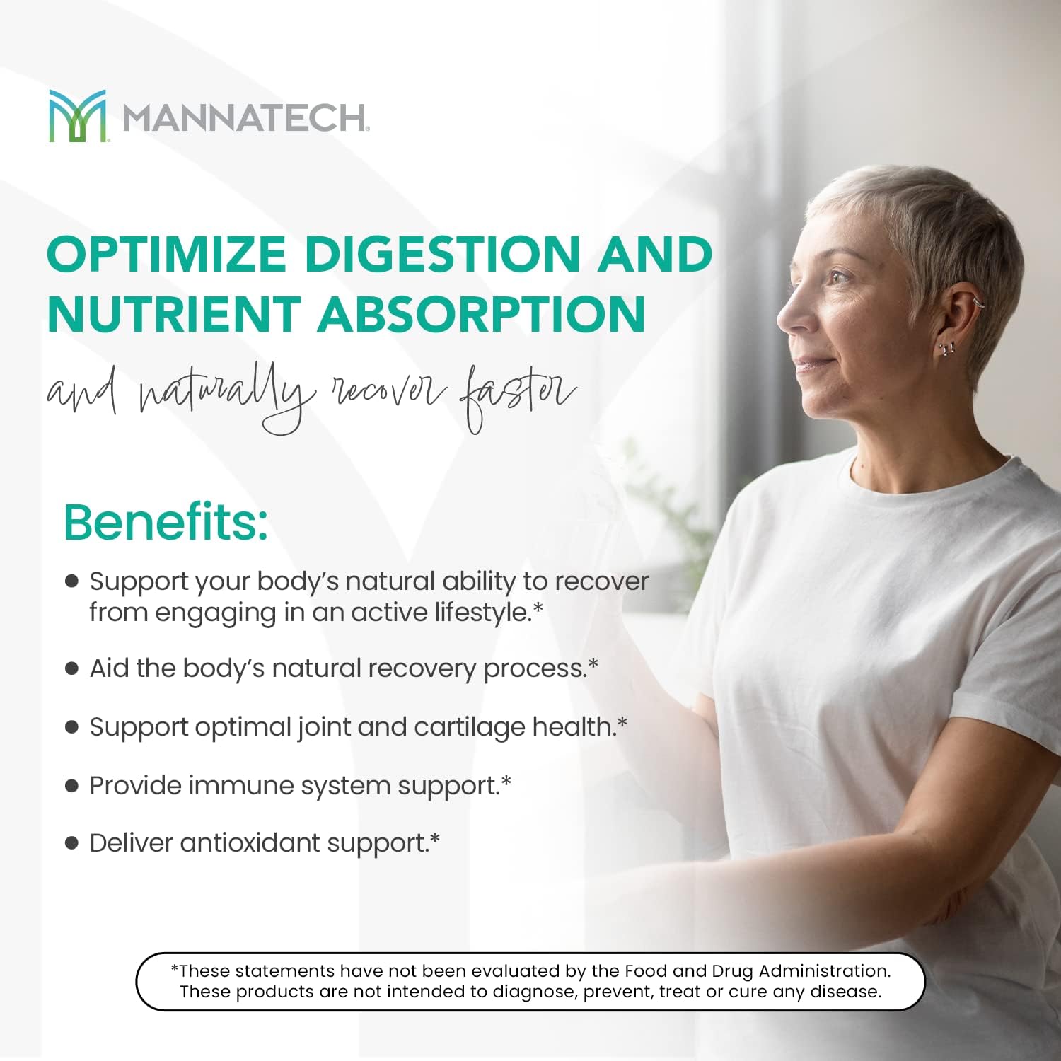 Mannatech BounceBack Capsules for Joint & Cartilage Health with Proteolytic Enzyme Blend, Phytosterol Blend, and Turmeric Extract - 60 Count