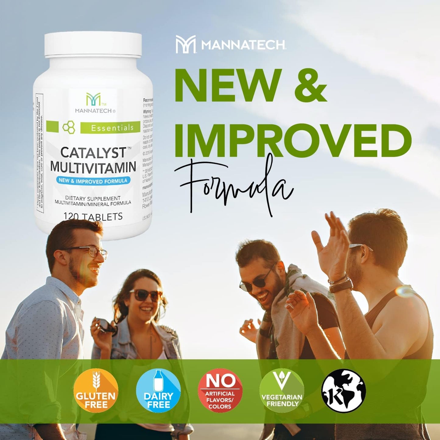 Mannatech Catalyst Multivitamin 120 Tablets with Antioxidants A, C, E and Ashwagandha for Physical and Emotional Support