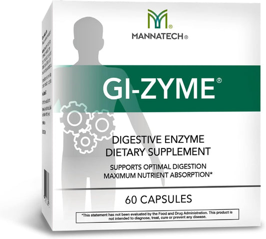 Mannatech GI-Zyme Capsules - 60 Count - Digestive Enzyme Supplement for Gut Health