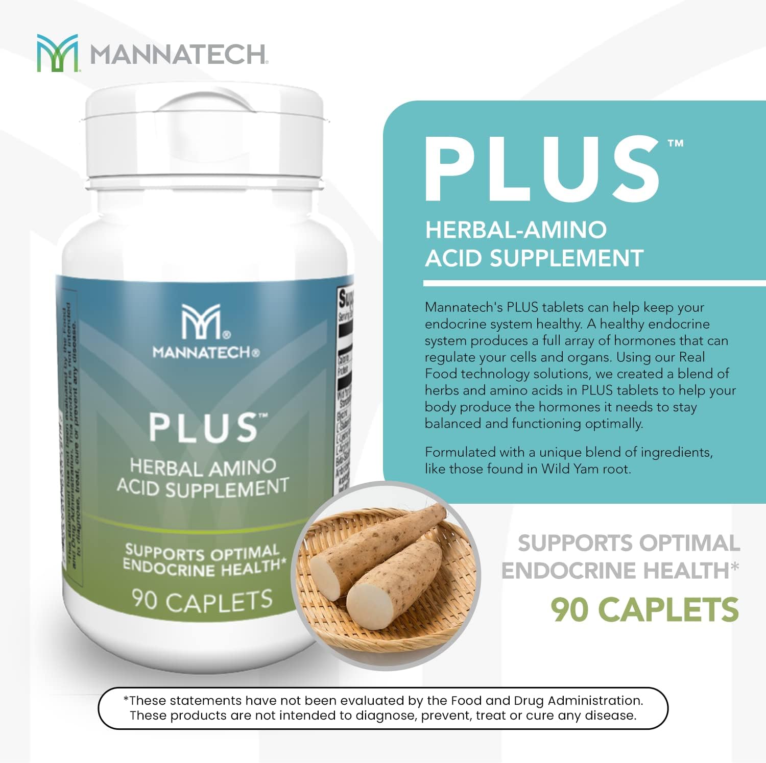 Mannatech Plus Supplement with 90 Capsules for Daily Nutritional Support
