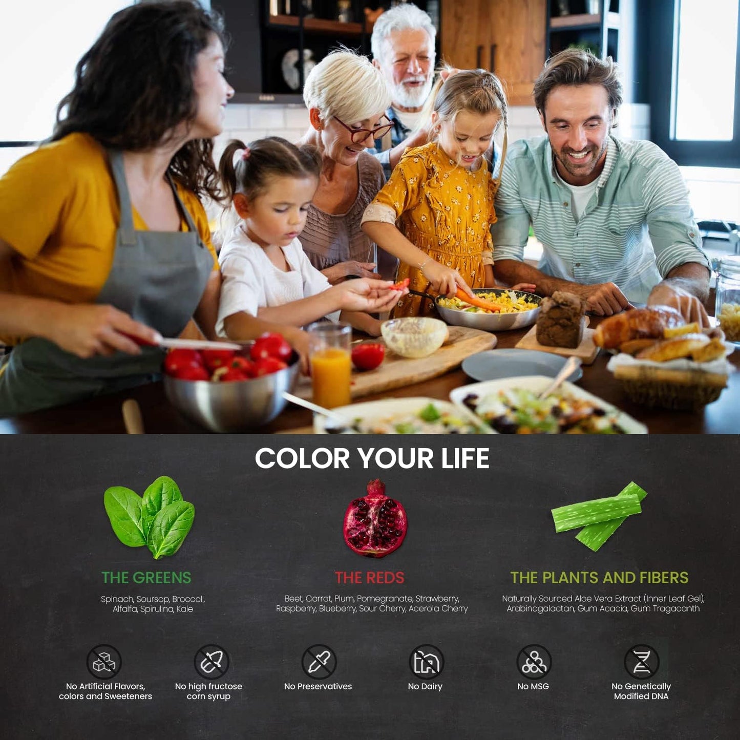 Mannatech Superfood Greens and Reds 192g, Strawberry-Kiwi Flavor with Beet Root Powder and Spirulina Powder for Phytonutrients