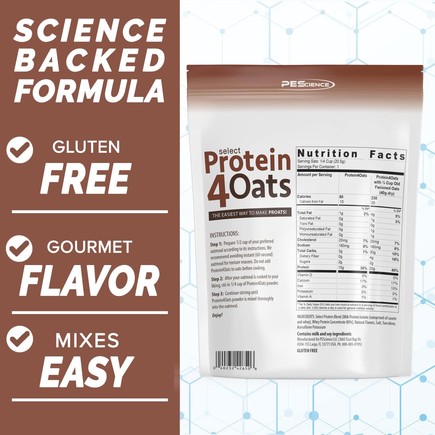 Maple and Brown Sugar Protein Blend for Oats and Oatmeal - 12 Servings