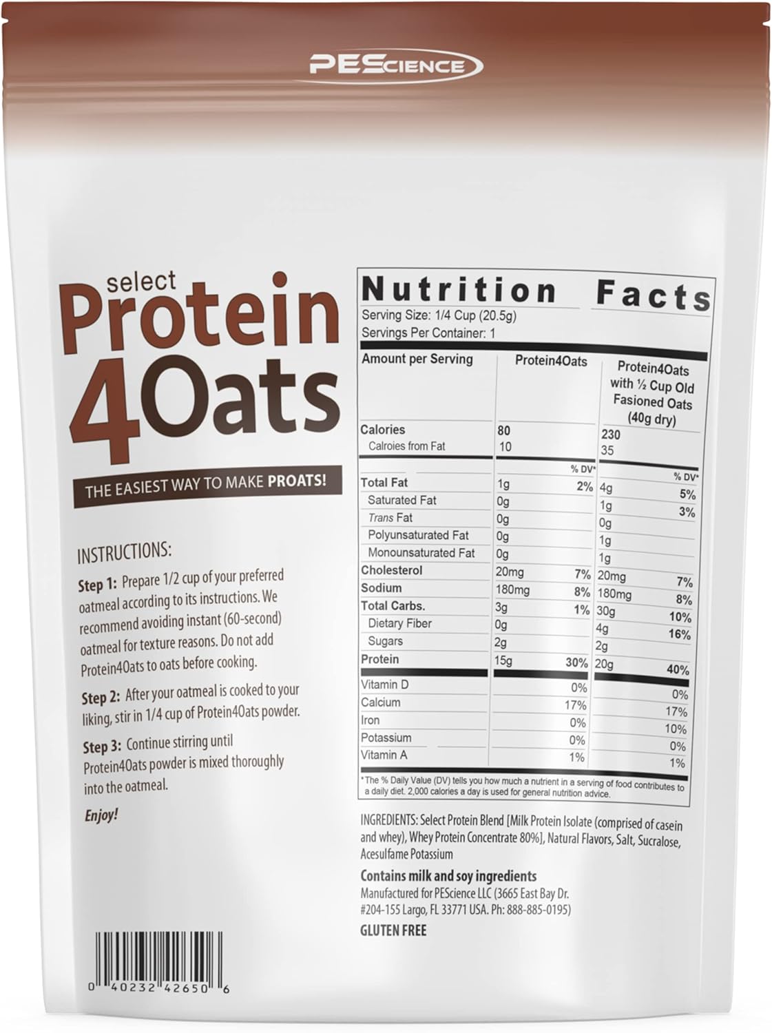 Maple and Brown Sugar Protein Blend for Oats and Oatmeal - 12 Servings