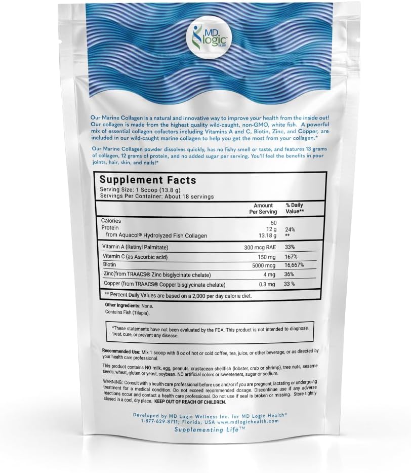 Marine Collagen by MD Logic Health: Supports Skin, Hair, and Joint Health