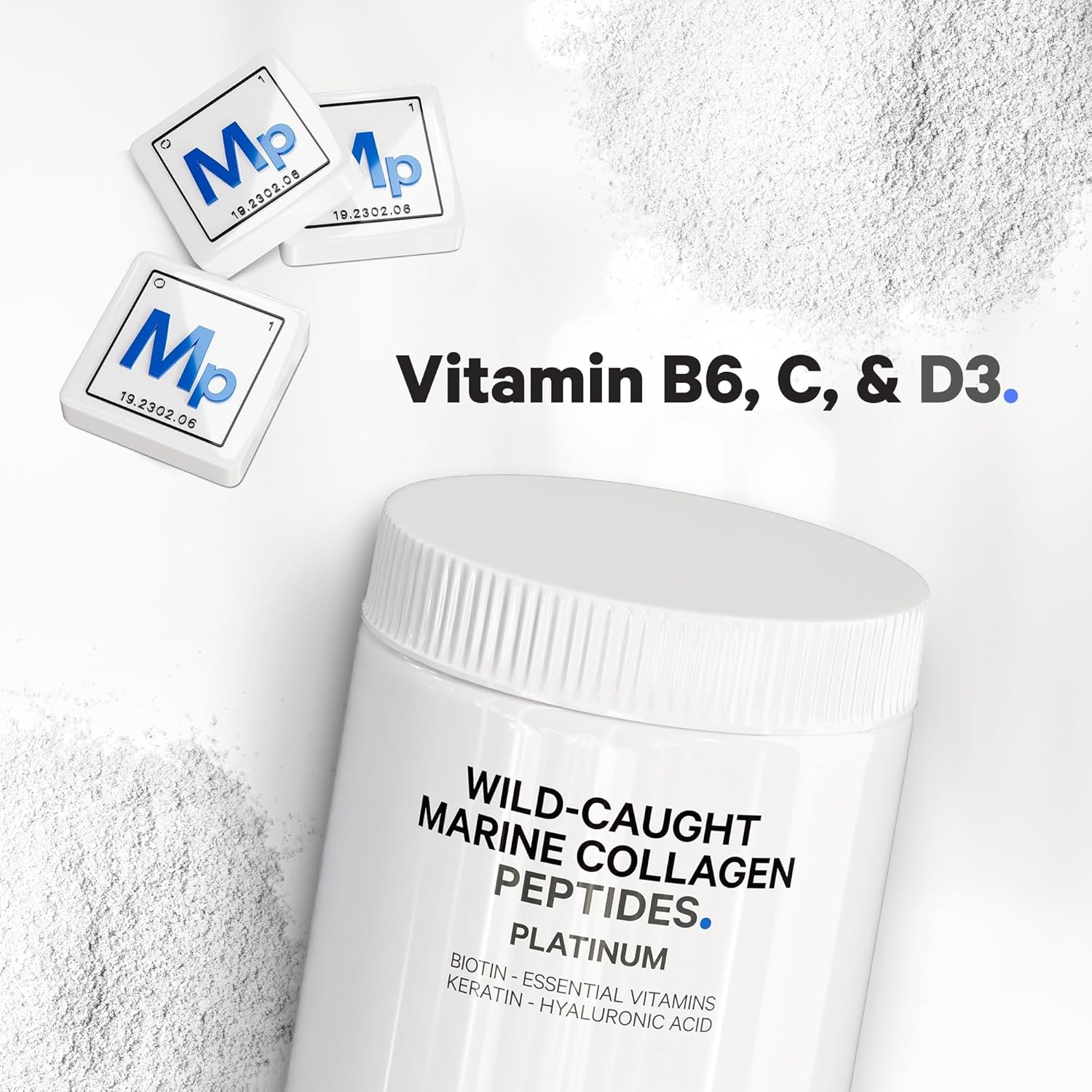 Marine Collagen Protein Powder with Biotin, Vitamin C, D3, B6 & Hyaluronic Acid - 11.50 oz - BoostGo Australia