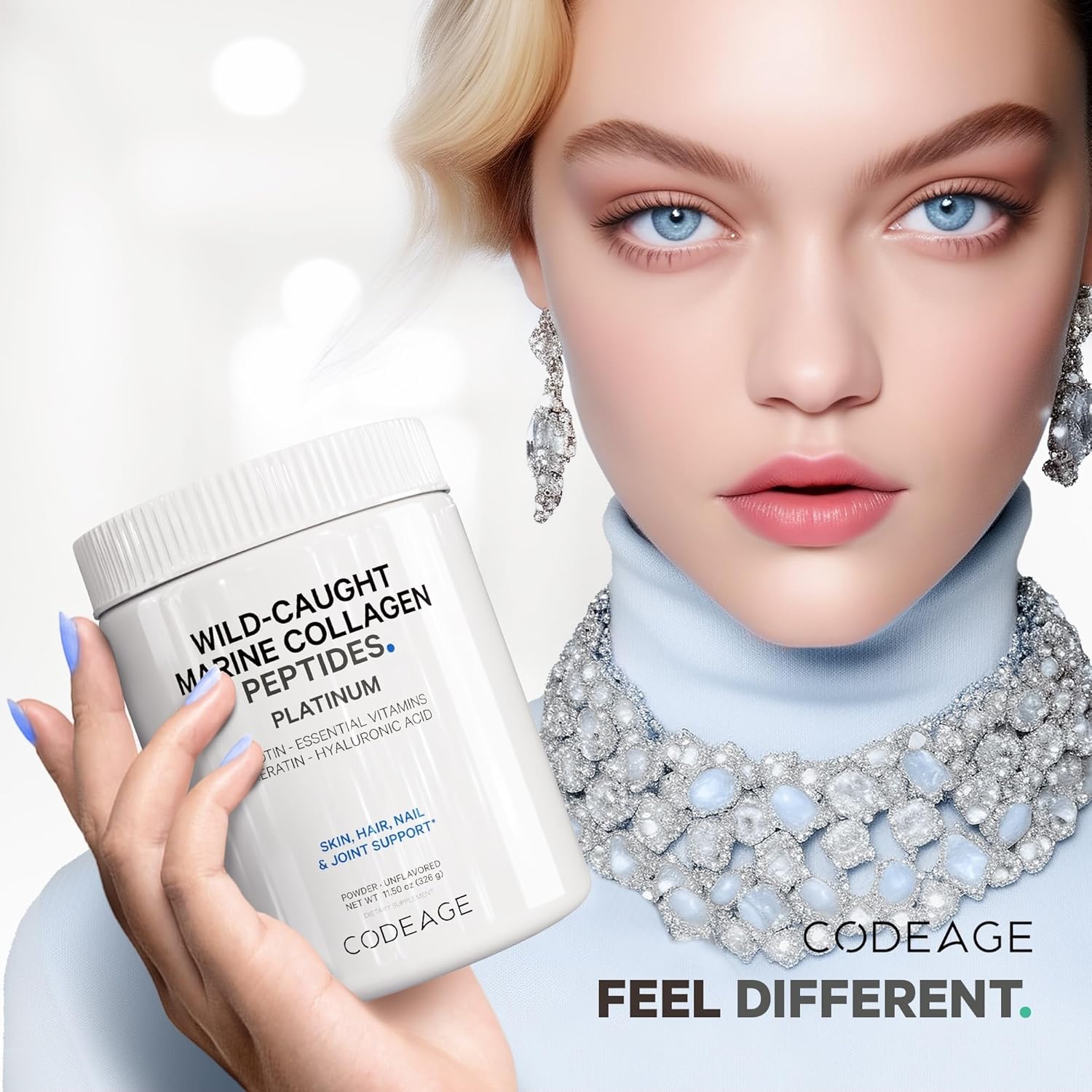 Marine Collagen Protein Powder with Biotin, Vitamin C, D3, B6 & Hyaluronic Acid - 11.50 oz - BoostGo Australia