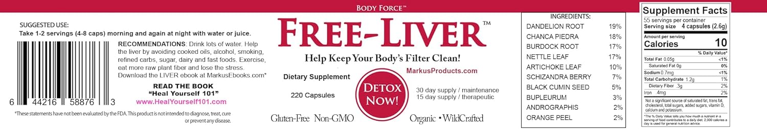 Markus Liver Formula Capsules - Natural Supplement for Liver Health and Detoxification