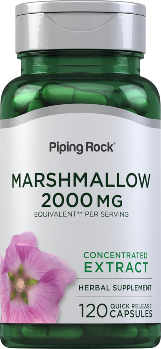 Marshmallow Root Capsules 2000mg - 120 Count Herbal Extract Supplement | Non-GMO & Gluten Free