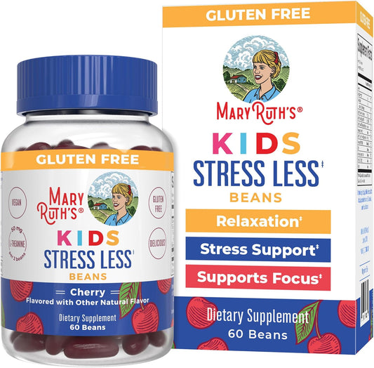 MaryRuth Organics Kids Magnesium Citrate Vita-Beans - 1 Month Supply - Calm Magnesium with L-Theanine - Vegan & Non-GMO - 60 Count
