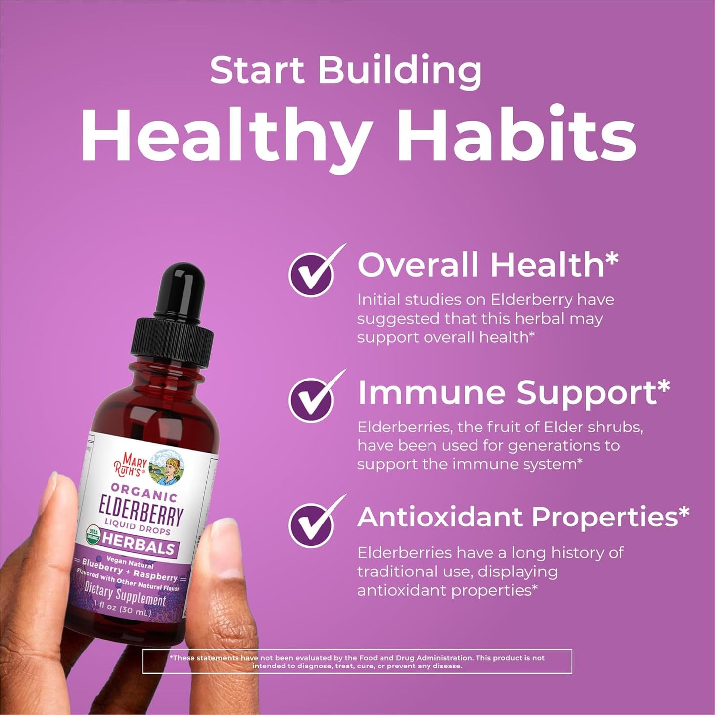 MaryRuth Organics Precision Probiotic & Elderberry Drops Bundle for Women | USDA Organic Vitamins for Gut Health, Immunity, & Wellness | Vegan, Non-GMO, Gluten Free