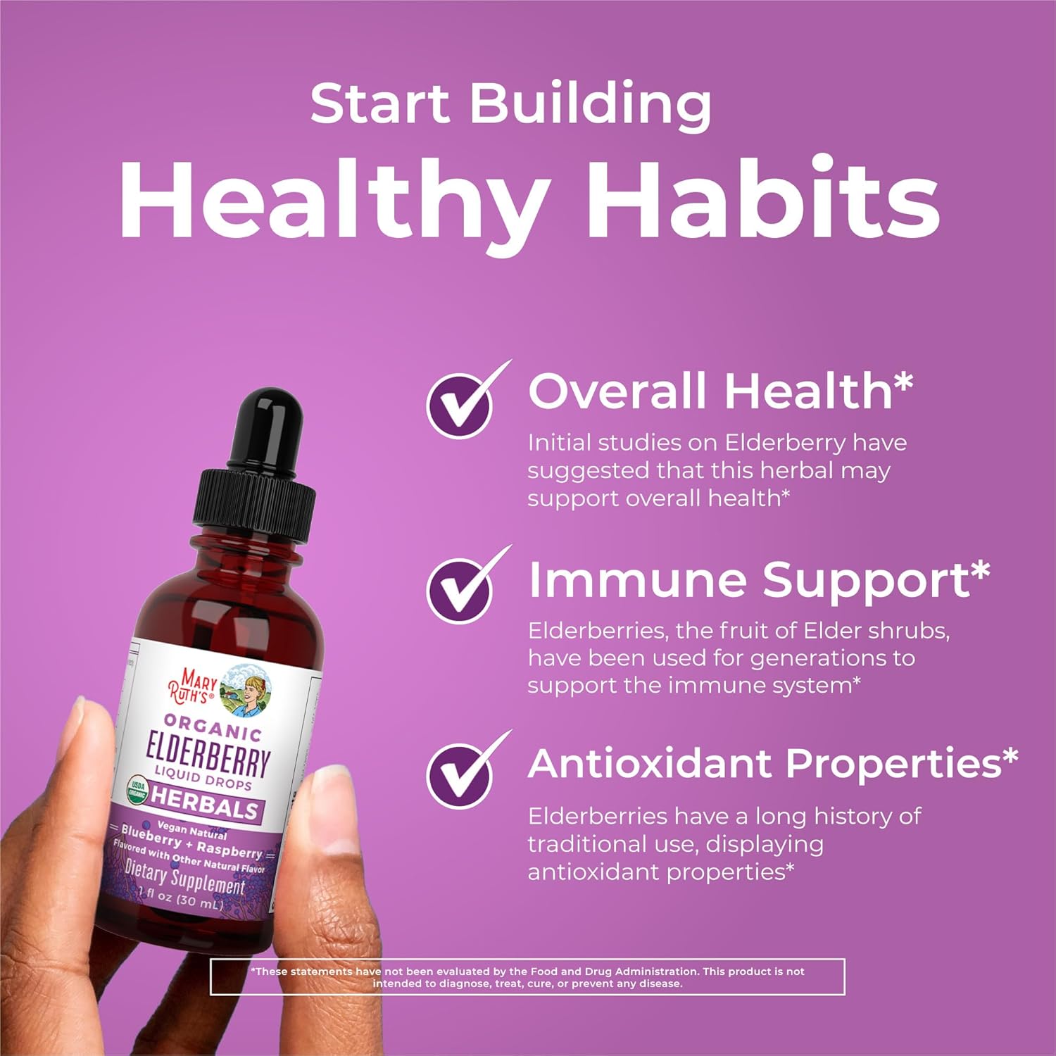 MaryRuth Organics Precision Probiotic & Elderberry Drops Bundle for Women | USDA Organic Vitamins for Gut Health, Immunity, & Wellness | Vegan, Non-GMO, Gluten Free