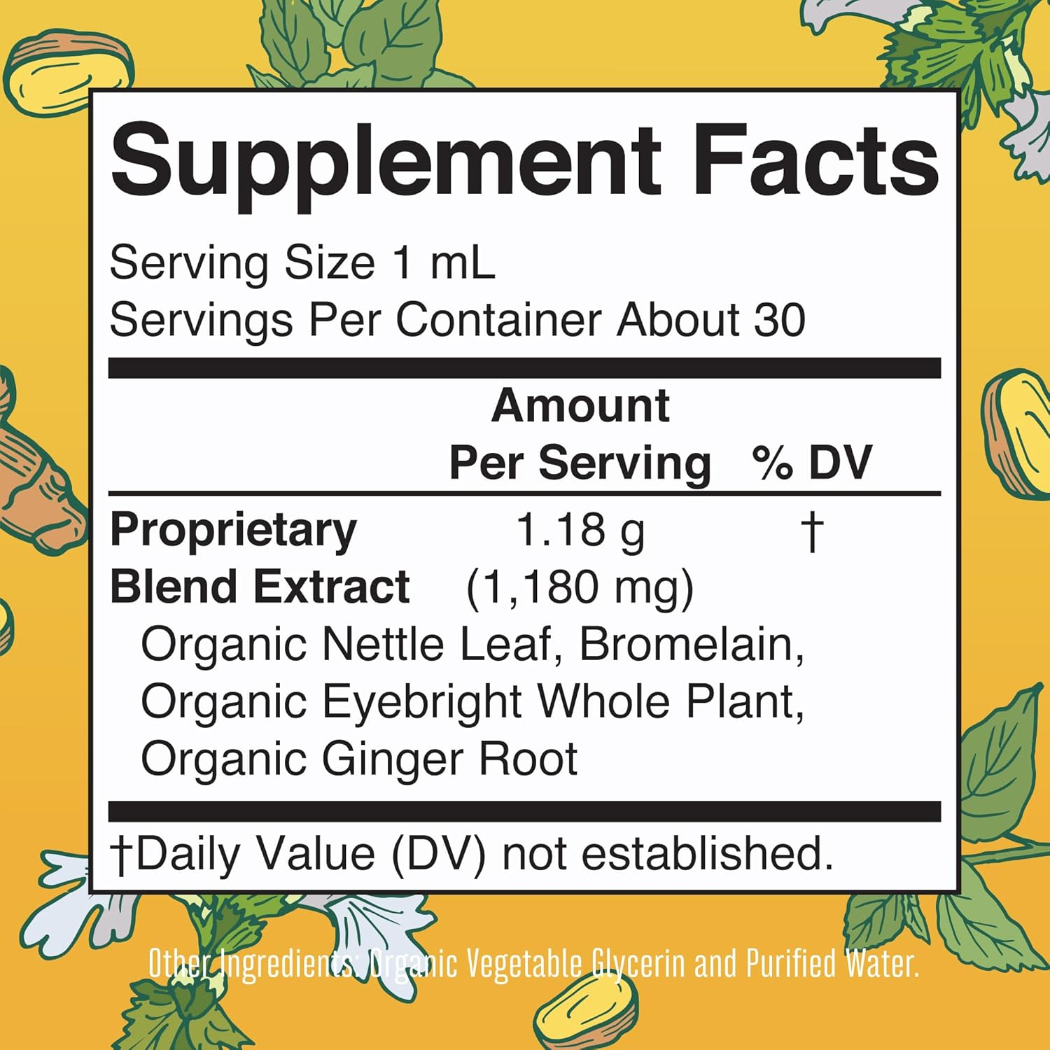 MaryRuth Organics Seasonal Support Liquid Extract - Ginger Root, Bromelain, Nettle Leaf - 4 Herbal Blend - Non-GMO, Vegan, Gluten Free - 1 Fl Oz