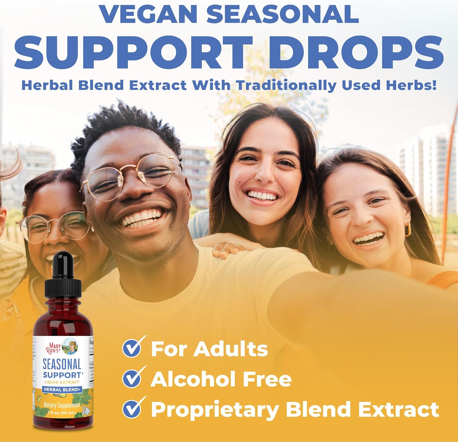 MaryRuth Organics Seasonal Support Liquid Extract - Ginger Root, Bromelain, Nettle Leaf - 4 Herbal Blend - Non-GMO, Vegan, Gluten Free - 1 Fl Oz