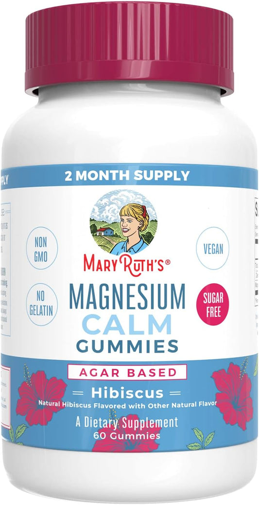 MaryRuth Organics Vegan Magnesium Citrate Gummies - Stress Relief & Bone Health - 60 Count - 2 Month Supply - Sugar Free