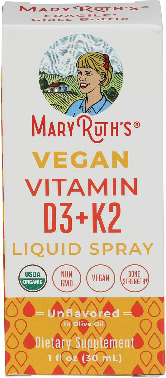 MaryRuth Organics Vitamin D3 Plus K2 Spray - 1 fl oz - Organic Formula by Mary Ruth