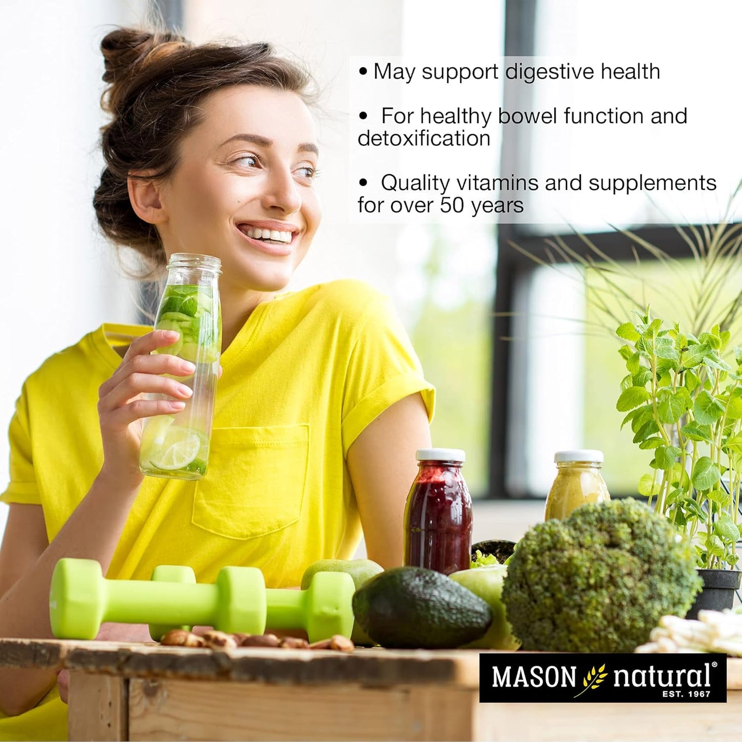 MASON NATURAL Activated Charcoal Capsules - Relieves Gas, Bloating, and Supports Detox - Highly Absorbent Supplement, 180 Capsules