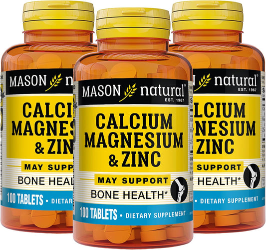 Mason Natural Calcium Magnesium Zinc 900-Day Supply Bone Health Immune System Boost 3 Pack