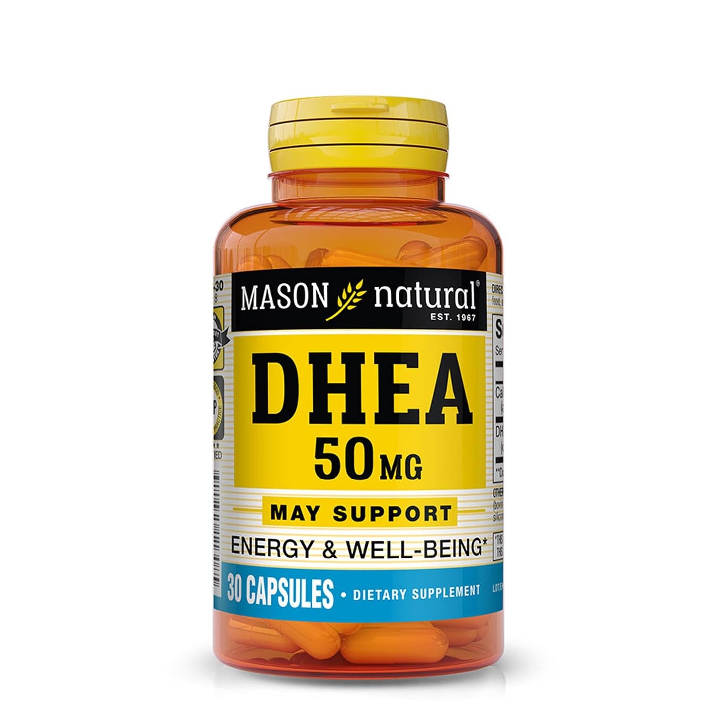 Mason Natural DHEA 50mg Capsules - 30 Count Bottle for Hormone Support