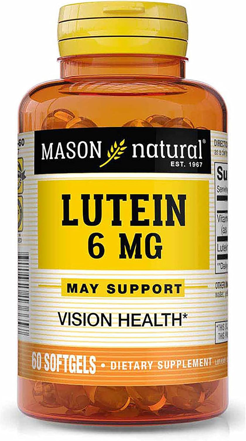 MASON NATURAL Lutein 6mg Softgels - 60 Antioxidant Capsules, Cholesterol Free