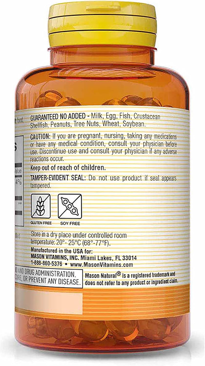 MASON NATURAL Lutein 6mg Softgels - 60 Antioxidant Capsules, Cholesterol Free