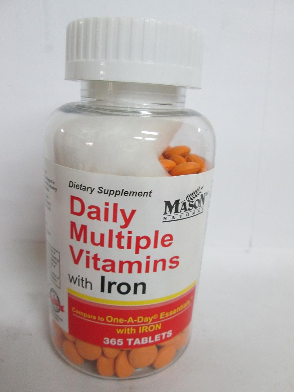 MASON NATURAL Mason Daily Multiple Vitamins With Iron Tablets - Essential Daily Nutrition