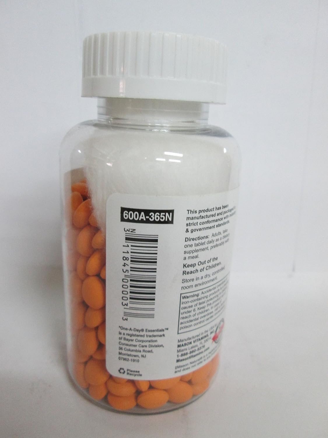 MASON NATURAL Mason Daily Multiple Vitamins With Iron Tablets - Essential Daily Nutrition