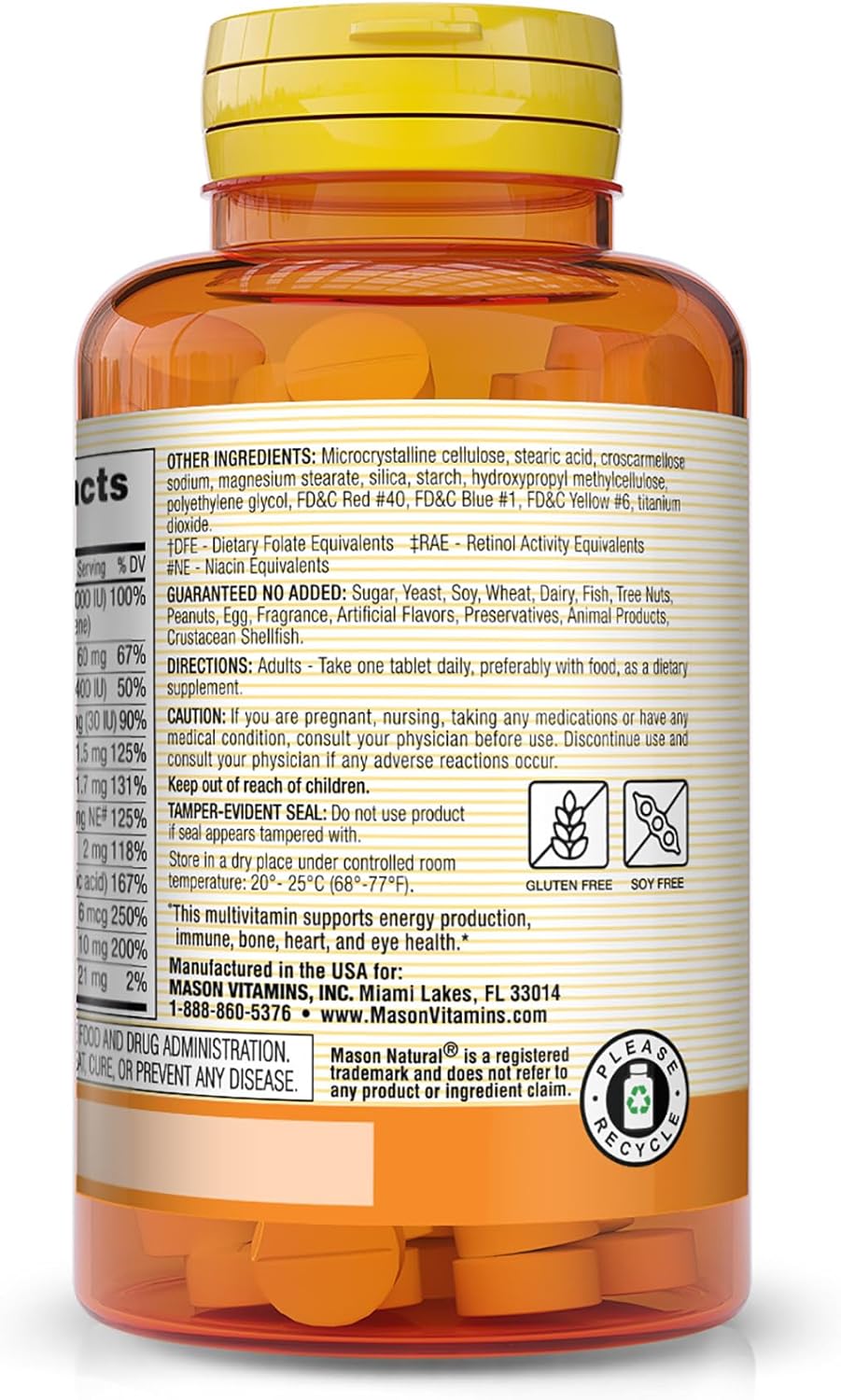 MASON NATURAL Mini Multi Vitamins with Essential Nutrients for Whole Body Wellness, 365 Day Supply