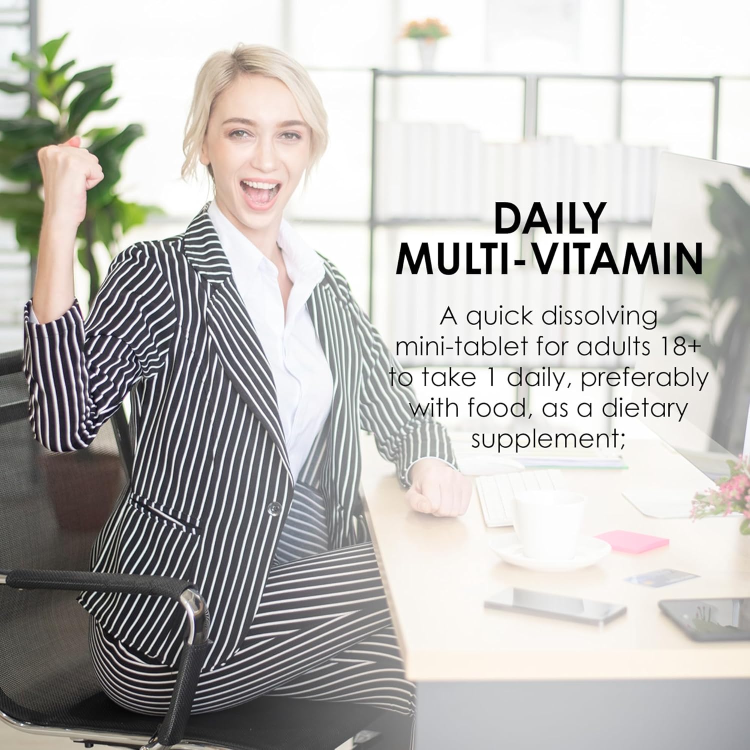 MASON NATURAL Mini Multi Vitamins with Vitamins A, C, D3, E, B Complex, Folate, and Calcium - 300 Day Supply