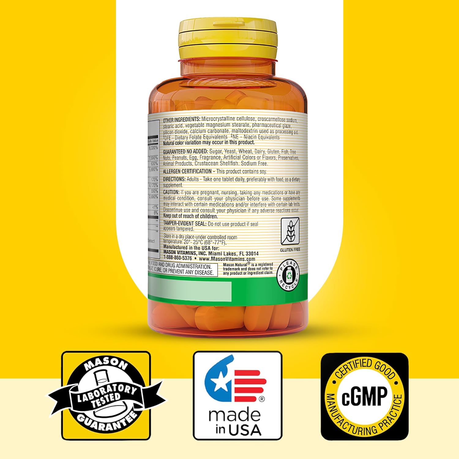 MASON NATURAL Ultra B-100 Complex Tablets for Heart Health, Nervous System, Immune Function, Energy Metabolism