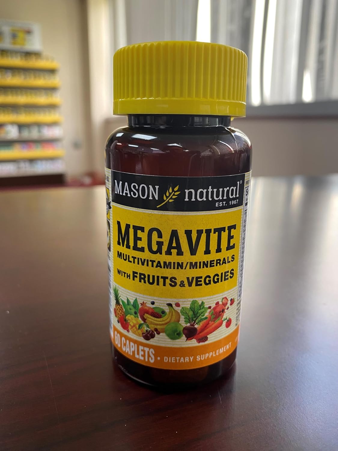 MASON NATURAL Vitamin Megavite with Fruits and Veggies Minerals, 60 Capsules