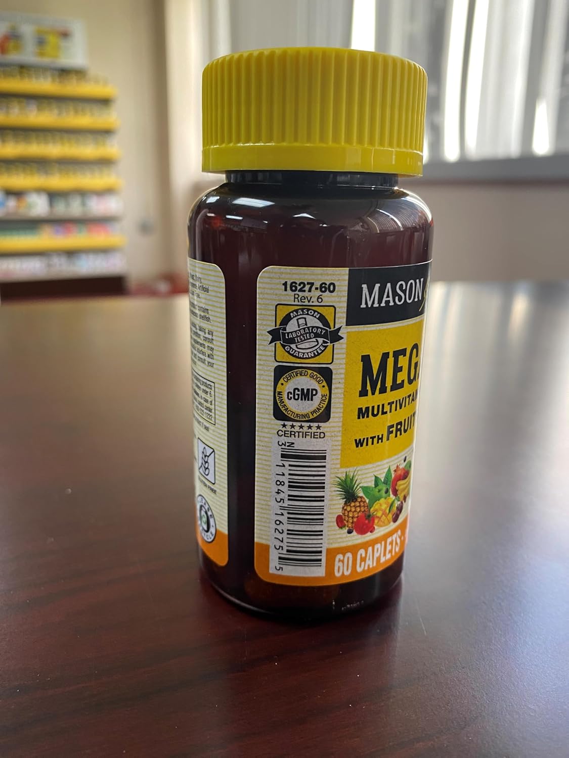 MASON NATURAL Vitamin Megavite with Fruits and Veggies Minerals, 60 Capsules