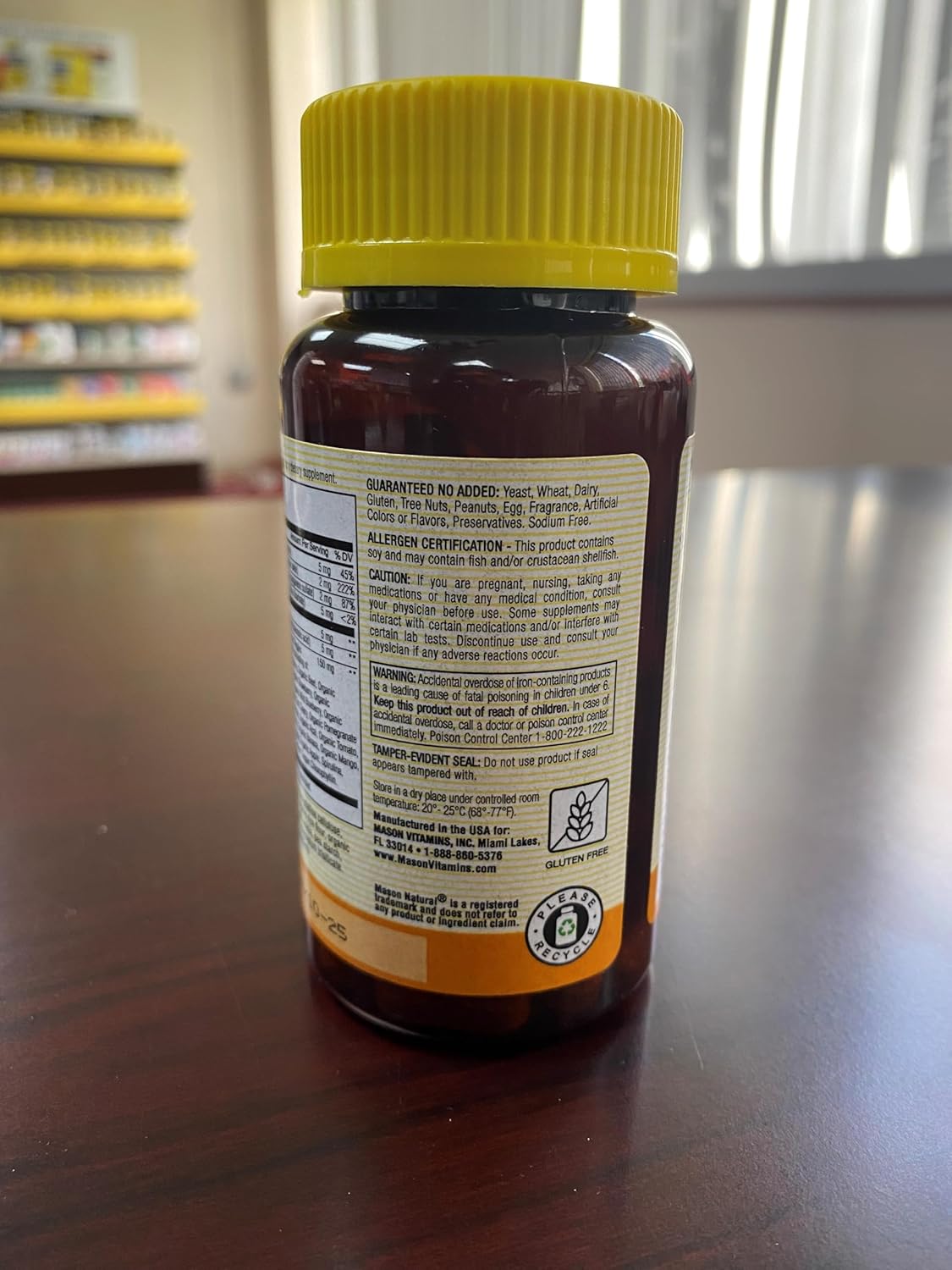 MASON NATURAL Vitamin Megavite with Fruits and Veggies Minerals, 60 Capsules