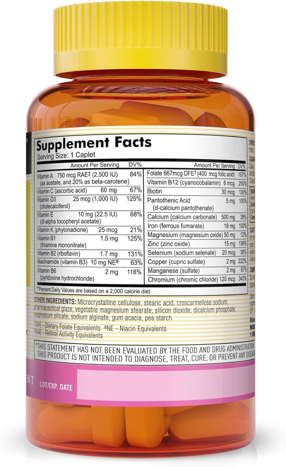MASON NATURAL Women's Daily Multi Formula 90 Caplets, Pack of 3 - Essential Vitamins and Nutrients for Wellness and Health