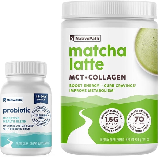 Matcha Collagen and Probiotic 45 Duo Pack from NativePath
