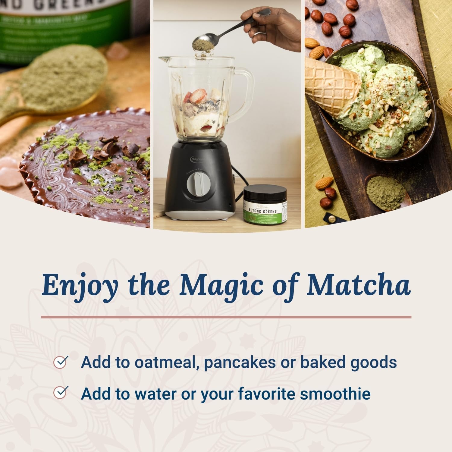 Matcha Flavored Superfood Powder with Chlorella, Echinacea, and Probiotics for Immune Support and Energy - 60 Servings