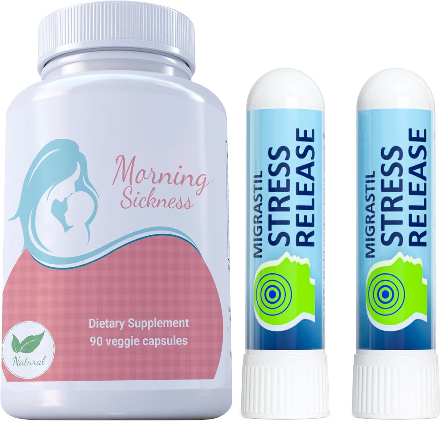 Maternal Balance Pregnancy Support Capsules with Aromatherapy Inhaler Bundle - Essential for Expecting Mothers