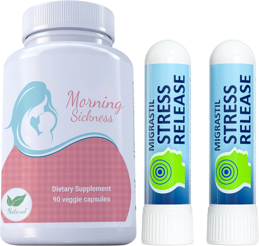 Maternal Balance Pregnancy Support Capsules with Aromatherapy Inhaler Bundle - Essential for Expecting Mothers