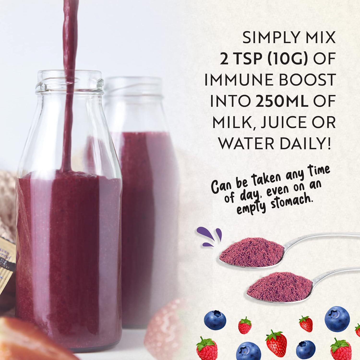 Mavella Kids Immune Support Powder - Vitamin C, E, Magnesium, Probiotics, 9 Superberries - Berry Taste Gummies Alternative
