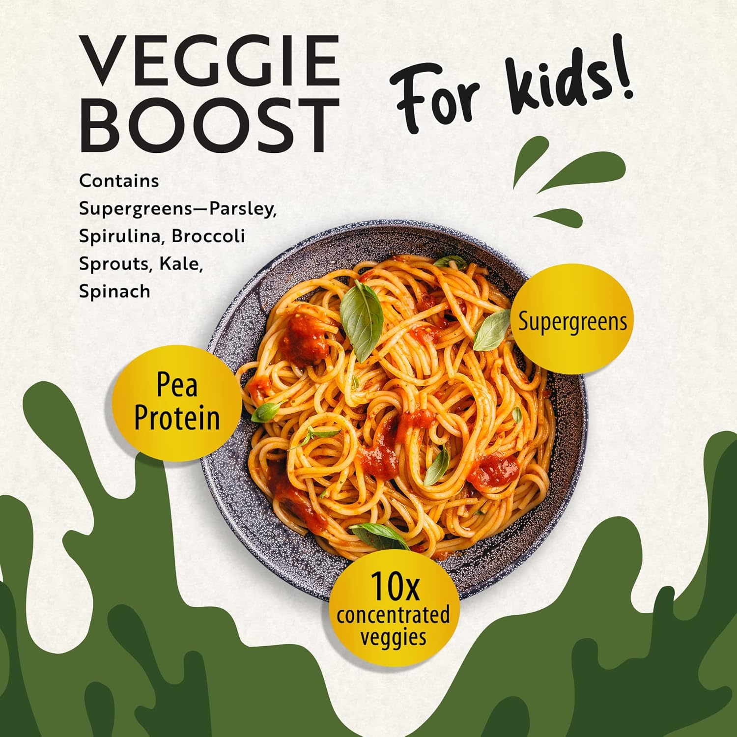 Mavella Kids Veggie Boost Powder with Probiotics, Fibers, Super Greens, Pea Protein - 8.82oz Savoury Flavored Supplement