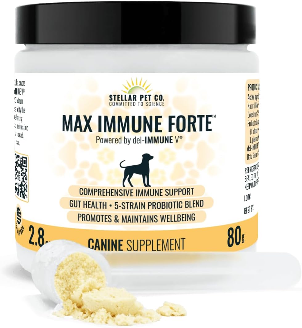 Max Immune Forte™ for Dogs with del-Immune V - Powerful Immune Support for Pets, Digestion, and Well-Being