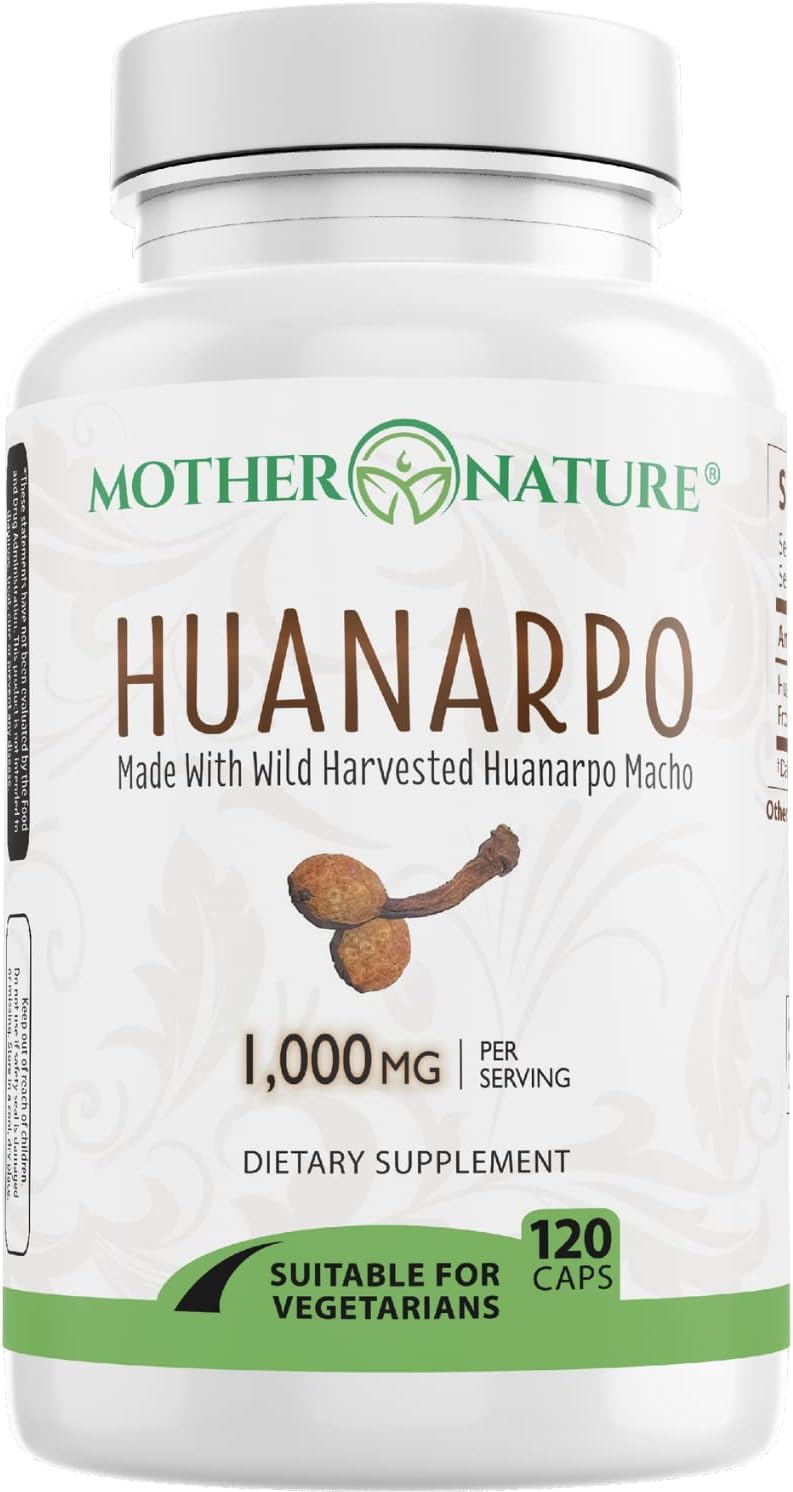 Max Strength Huanarpo Macho Powder Capsules - 1000mg (120 Count) for Men's Energy & Performance - Non-GMO, Gluten-Free & Vegan